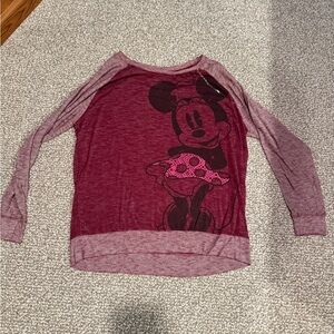 Disney Parks Burgundy Striped Top